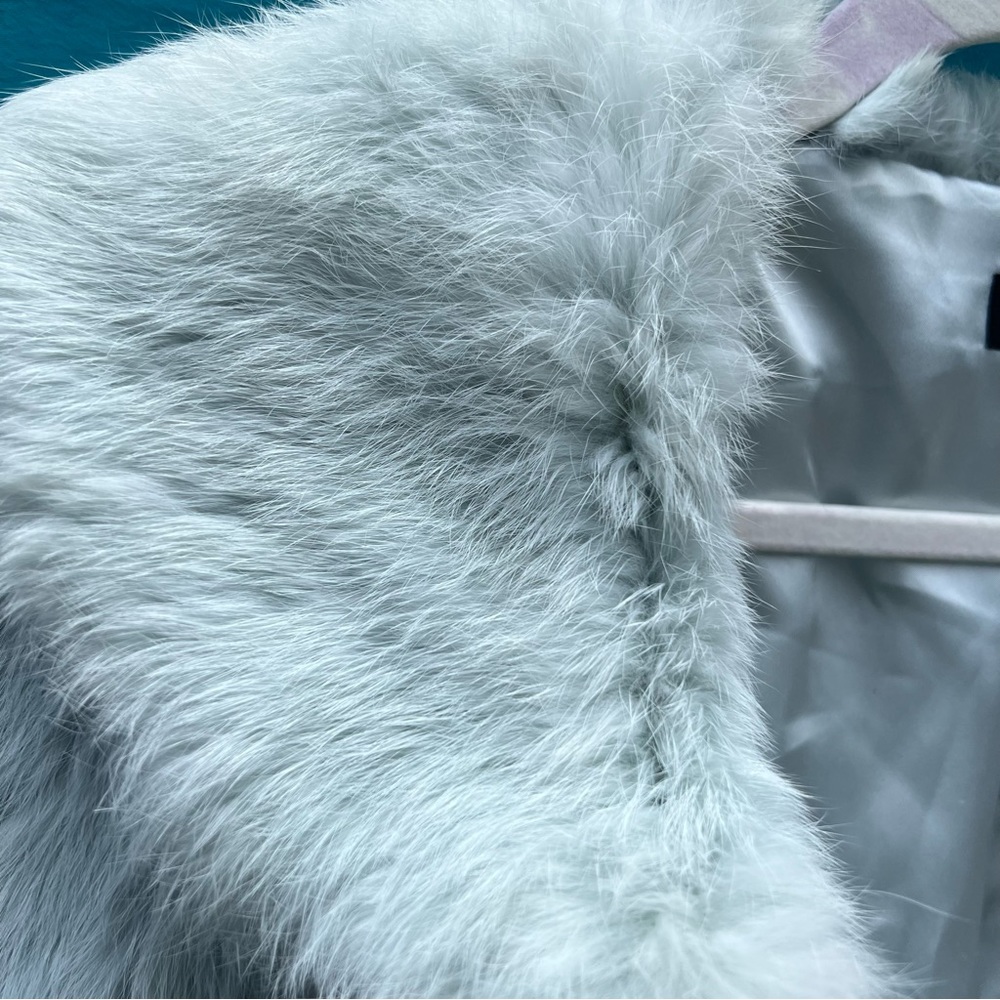 Bebe Real Rabbit Fur Blue Jacket - Picture 4 of 10